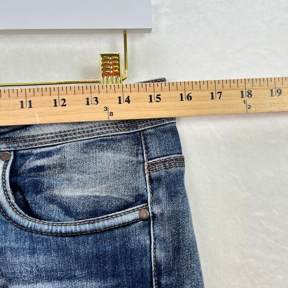 Dollhouse Charley Distressed Stretch Skinny Low Rise Y2K Jeans, Size 9 - Picture 10 of 13